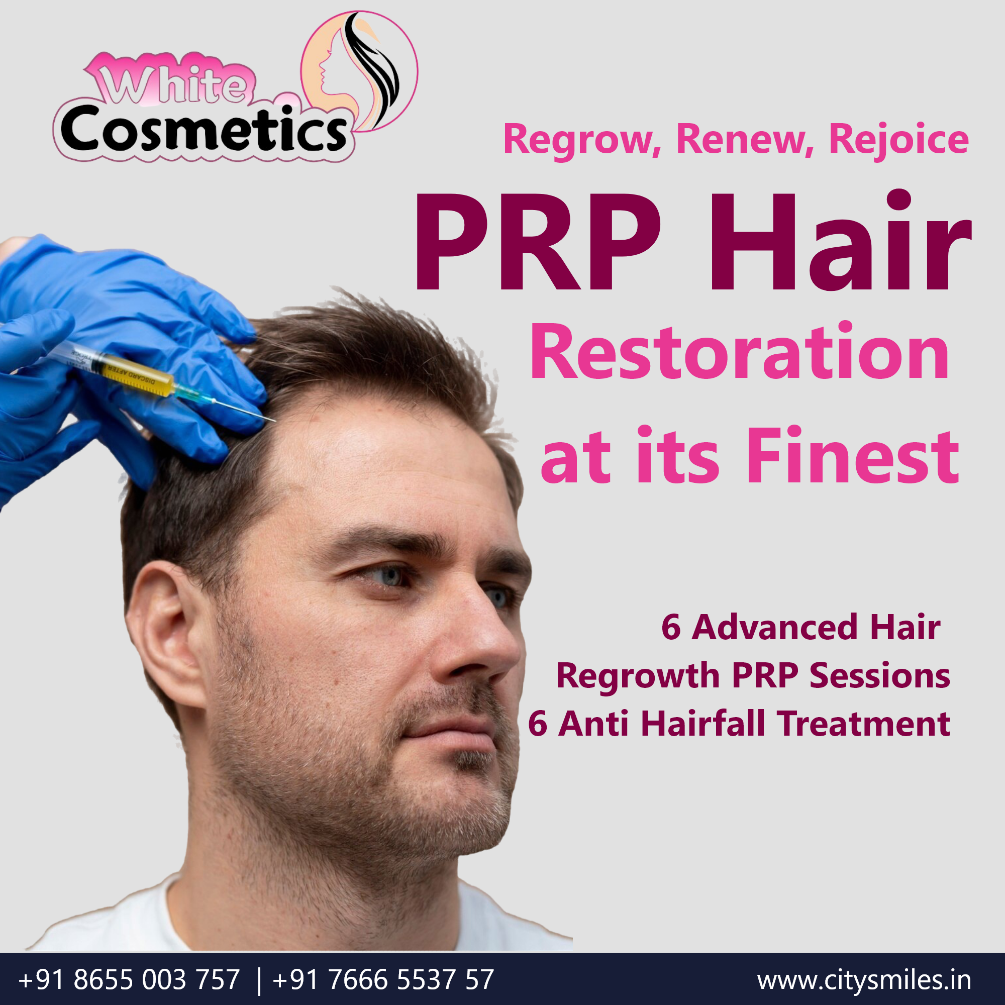 Regrow, Renew, Rejoice with PRP Hair Restoration at White Cosmetics