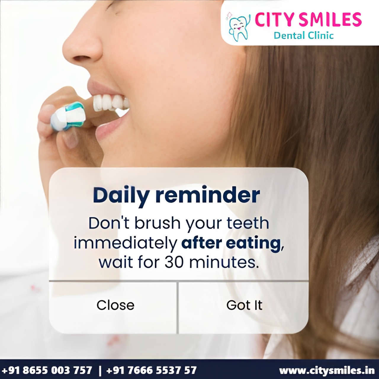 Daily Oral Health Tip from City Smiles Dental Clinic