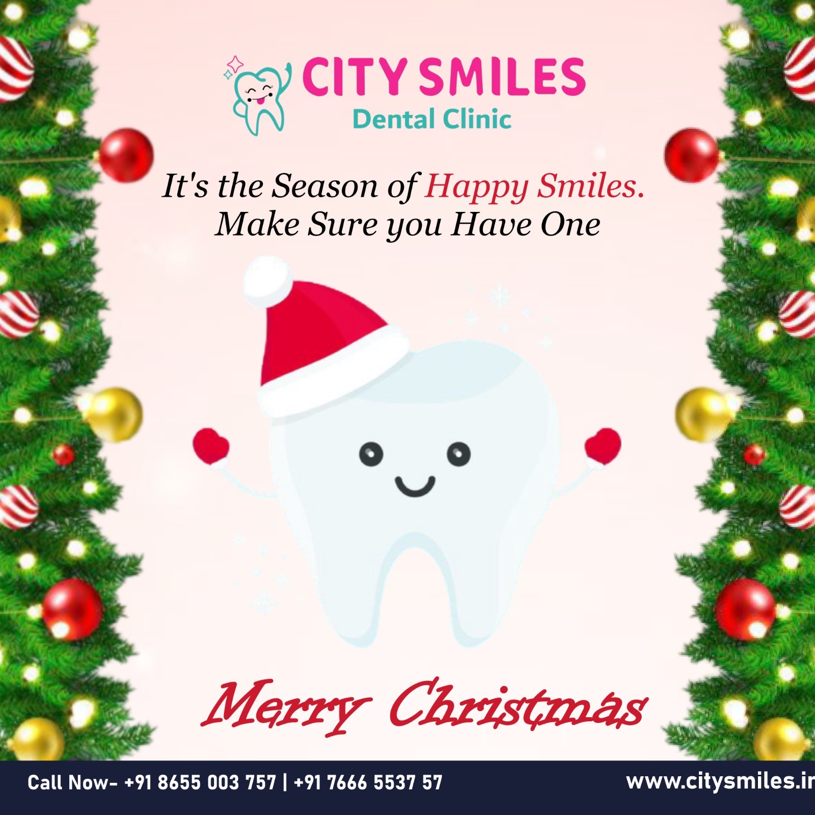  It’s the Season of Happy Smiles! This Christmas, let CITY SMILES Dental Clinic ensure your smile shines as bright as the festive lights. 